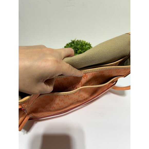 Dooney & Bourke Cabriolet Monogram Orange Canvas Crossbody - Picture 12 of 14